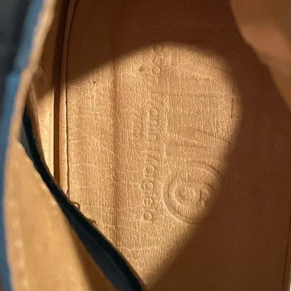 MM6 Maison Martin Margiela Light Blue Leather Wedge Sandals Size 38 Woman’s 8. - Picture 8 of 16